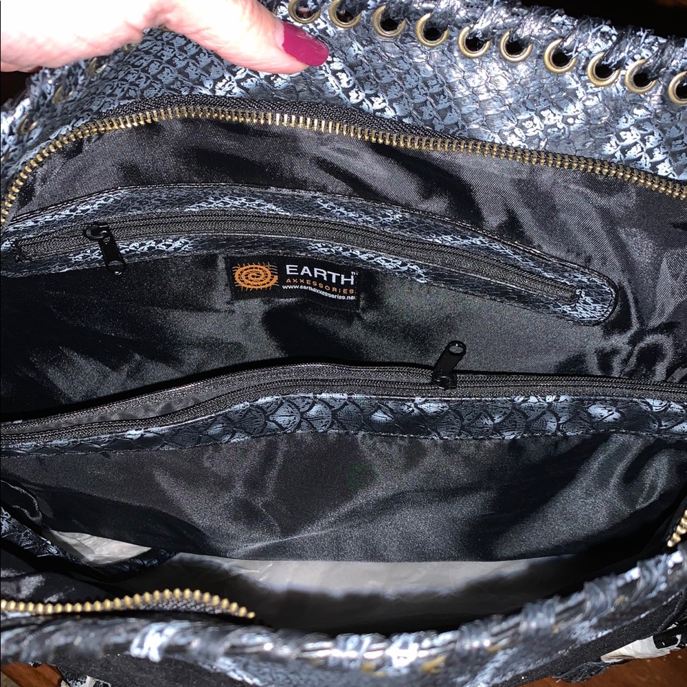 Victoria's Secret Suede Snakeskin Stud  Hobo Bag - Picture 3 of 8